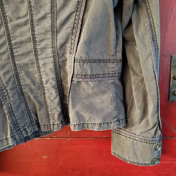 Esprit Retro Utility Charcoal Grey Denim Jean Jacket - Medium - Picture 9 of 9